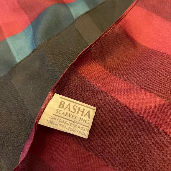 Scarf with rich maroons,teals,and browns. - Picture 4 of 6